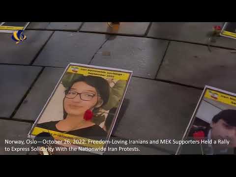 Norway, Oslo—October 26, 2022: Iranian Resistance Supporters Rally in Support of the Iran Protests