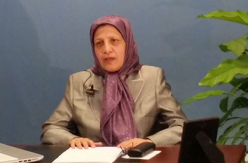 Elaheh Azimfar, a representative of the National Council of Resistance of Iran (NCRI)
