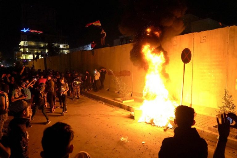 Iraqi Protesters Attack Iranian Consulate in Holy City of Karbala