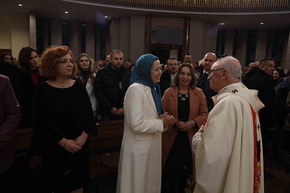 Iran Opposition Leader Maryam Rajavi Attends Christmas Celebration at Metropolitan Archdiocese of Tirana- Durres