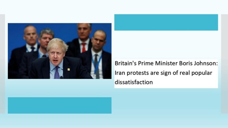 Britain's Prime Minister Boris Johnson-Iran protests are sign of real popular dissatisfaction