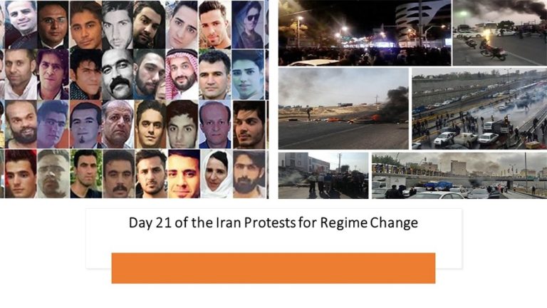 Day 21 of the Iran Protests for Regime Change