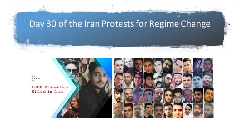 Day 30 of the Iran Protests for Regime Change