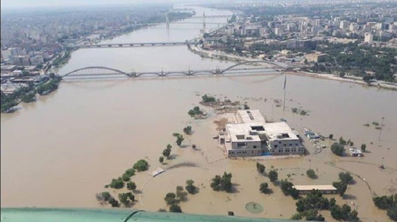 Iran - Flood- People in Khuzistan province, particularly in Ahvaz, are surrounded by water and many were seen taking to their rooftops on Friday, December 20, 2019 As Floods Hit Iran’s Cities, Regime Officials Try to Cover up Their Inaction
