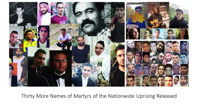 Thirty More Names of Martyrs of the Nationwide Uprising Released
