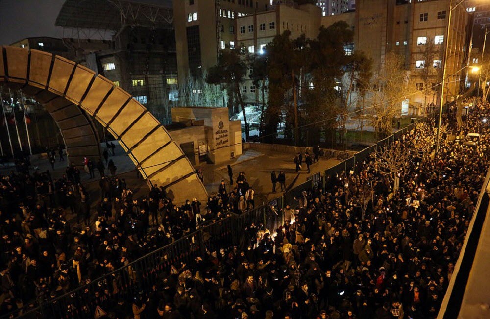 Protest in Tehran, Iran January 11. Iran protests Chanting “Death to the Principle of the Velayat-E Faqih, Students and People in Tehran Stage Demonstration, Demand Overthrow of Religious Fascism Ruling Iran