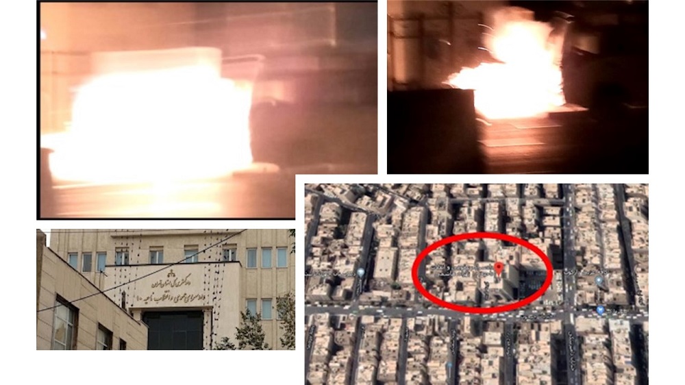 The office of the so-called Revolutionary Prosecutor’s Office in Tehran’s 10th District, on Jeyhoun Street, Tehran. The defiant youth targeted office of the so-called Revolutionary Prosecutor’s Office in Tehran’s 10th District, on Jeyhoun Street