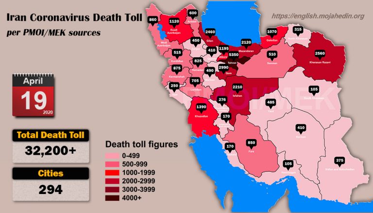 Over 32,200 dead of coronavirus (COVID-19) in Iran-Iran Coronavirus Death Toll per PMOI MEK sources
