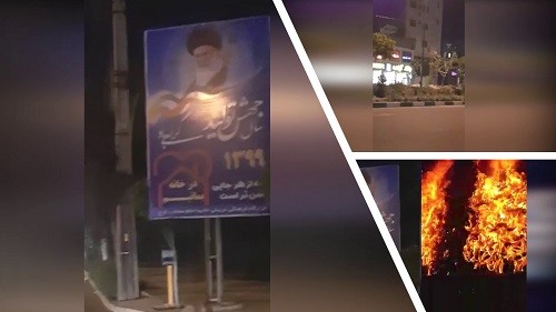 Karaj-–-Torching-Khamenei’s-banner-–-May-1-2020 Karaj-–-Torching-Khamenei’s-banner-–-May-1-2020