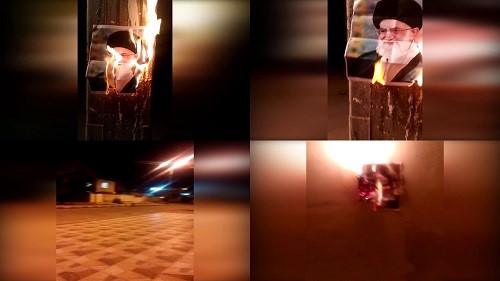 Kashan-–-Torching-Khamenei’s-banner-–-May-7-2020 Kashan-–-Torching-Khamenei’s-banner-–-May-7-2020