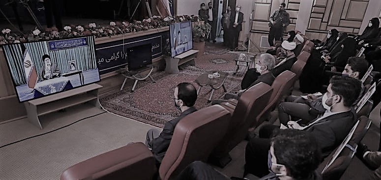 Khamenei-in-a-video-conference-with-his-Basiji-paramilitary-forces-posing-as-students EDITORIAL: Khamenei: The Main Concern for Iran’s Regime Is the MEK