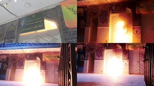 Isfahan-Torching-the-entrance-and-the-sign-of-the-repressive-Basij-center-May-29-2020 Isfahan-Torching-the-entrance-and-the-sign-of-the-repressive-Basij-center-May-29-2020