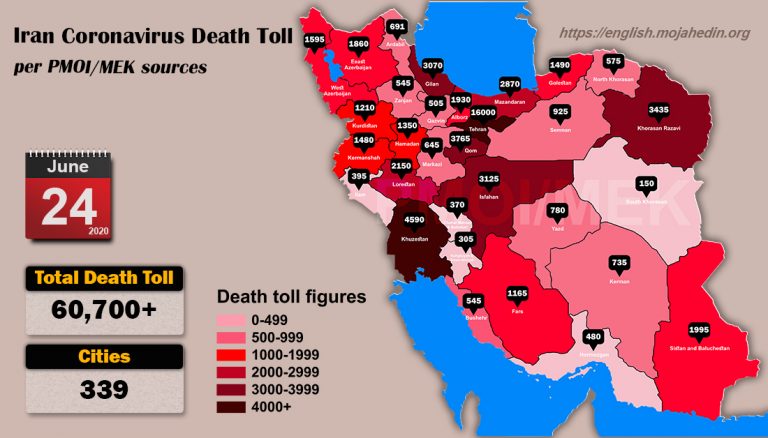 Iran: Coronavirus Update, Over 60,700 Deaths, June 24, 2020, 6:00 PM CEST