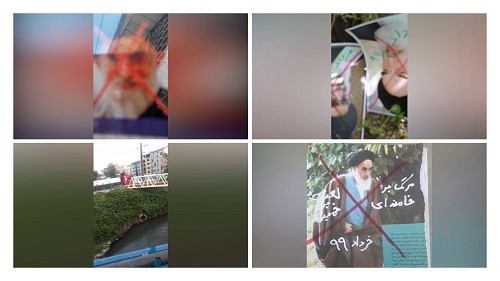 Tehran-and-various-other-cities-Setting-alight-Khomeini-and-Khameneis-photos-on-the-anniversary-of-Khomeinis-death-May-31-to-June-3-2020-4 Simultaneous with Khomeini's death anniversary, defiant youth target centers of plunder and repression in Tehran and other cities