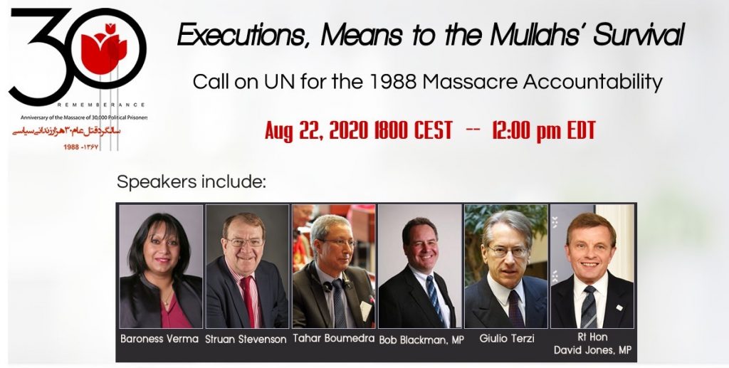 Executions-Means-to-the-Mullahs-Survival Live Report: International Webinar on Iran’s 1988 Massacre