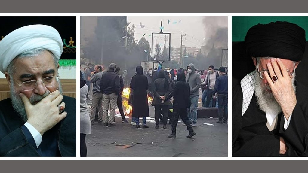 Khamenei_Rouhani_Iran-Protests_despration Following a show trial, Iran's regime executed Mostafa Salehi, who was detained during Iran protests in 2018. This shows regime's desperation.