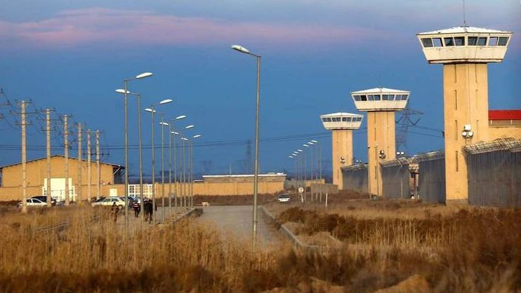 Watchtowers and perimeter fences at Fashafuyeh Prison, south of Tehran