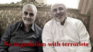 Javad-zarif_qassem-soleimani-two-terrorists-25112020 Qassem Soleimani, the killed Qods Force terrorist (left) and the Iranian regime's Foreign Minister, Mohammad Javad Zarif (right)