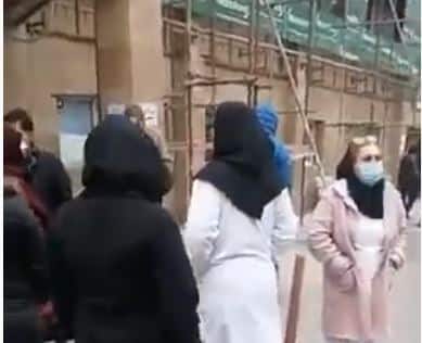 Iran-Karaj-Hospital Medical and healthcare staff of Karaj’s Hospital continue their rally for the sixth consecutive day. They protest officials for failure to pay their salaries and unjust behavior.