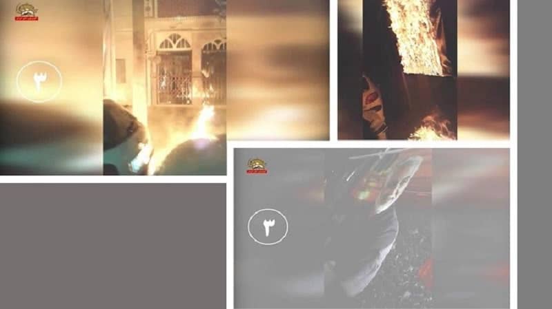 Mashhad – Torching Qassem Soleimani's Banner, the eliminated commander of the terrorist Quds Force – January 12, 2021