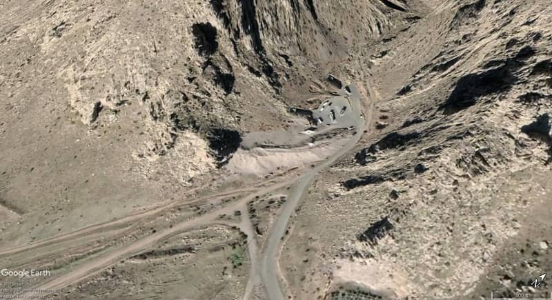 Figure 1Satellite imagery of the entrances to the tunnels to the north of Panj Pelleh missile site