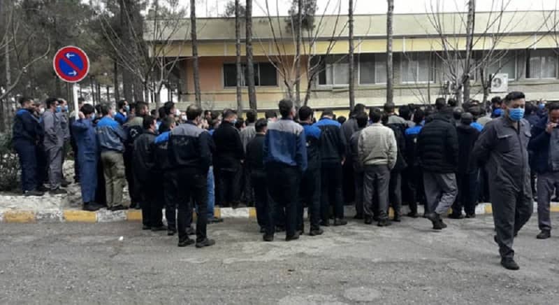 iran-protests-saveh-03032021 Saveh Pars Tire Factory workers stage a rally in the factory's compound for eighth day