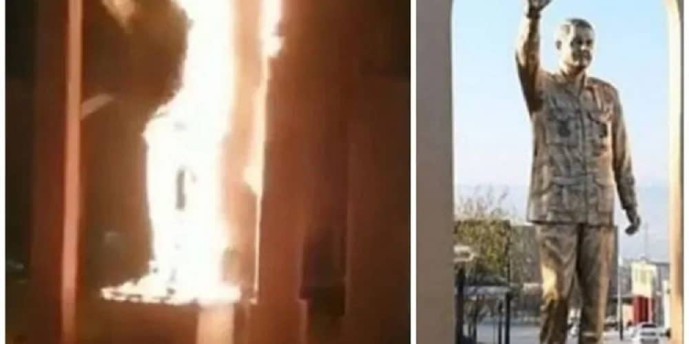 torching-ghasem-soleimani-statue torching-ghasem-soleimani-statue