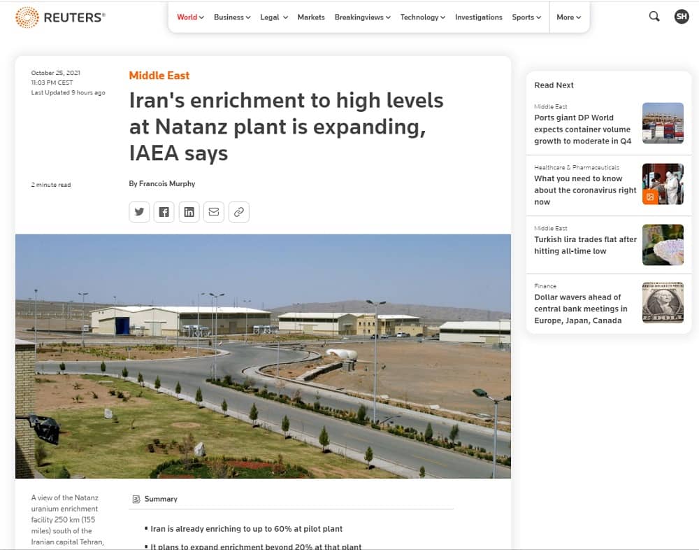 iran-reuters-report-60enrichment-26102021-1 iran-reuters-report-60%enrichment-26102021