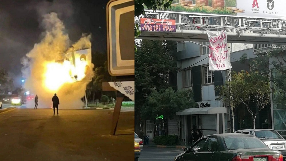 iran-uprising-burning-banner-installing iran-uprising-burning-banner-installing