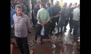 Truckers on strike in Bandar Abbas southern Iran May 21 2023 Truckers on strike in Bandar Abbas southern Iran May 21 2023