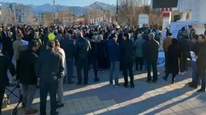 In Arak, central Iran, more than a thousand residents gathered to protest air pollution on February 4, 2025