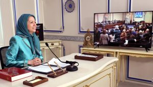 NCRI President-elect Maryam Rajavi addresses the U.S. Congressional Caucus on Human Rights and Democracy in Iran on February 26, 2025