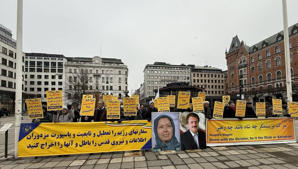 Supporters of the Iranian Resistance in Stockholm Sweden, held a rally on February 22, 2025