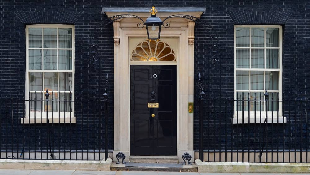 Front view of 10 Downing Street, UK government headquarters | Photo courtesy of Wikipedia