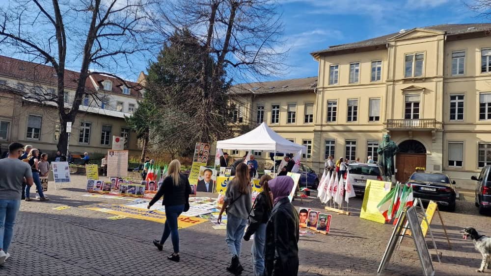 Supporters of the Iranian Resistance in Heidelberg, Germany, held a bookstand on March 22, 2025