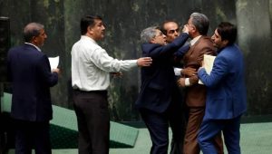 FILE PHOTO: Brawl between MPs in Iran’s parliament (Majlis)
