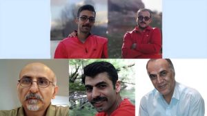 Five political prisoners on death row in Iran, Vahid Bani Amerian, Mohammad Taghavi Sangdehi, Babak Alipour, Pouya Ghobadi, and Akbar (Shahrokh) Daneshvarkar