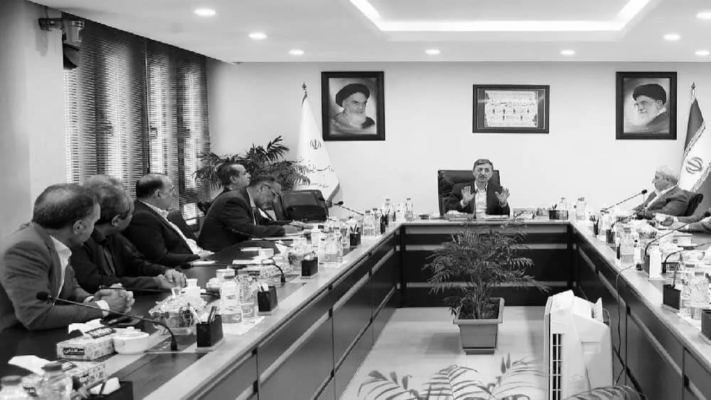 Parviz Fattah, head of the Execution of Imam Khomeini’s Order (EIKO), meets with the CEO and board members of the Telecommunication Company of Iran (TCI) on November 7, 2023