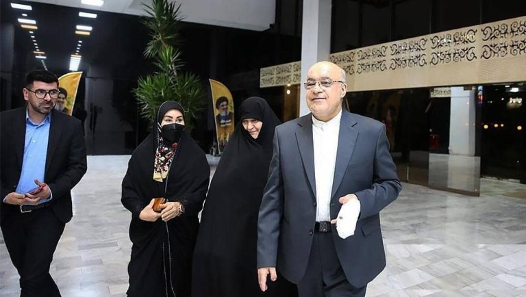 Iranian Ambassador to Lebanon Mojtaba Amani visits state media headquarters in Tehran on November 13, 2024