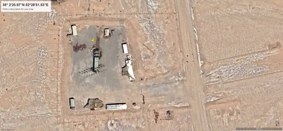 Aerial photo of the missile defense site in South Garmsar