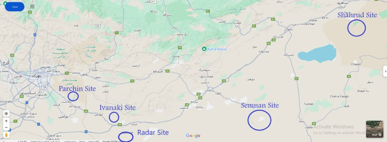 Map of the Ivanaki Site Location Relative to Other Atomic Activity Sites