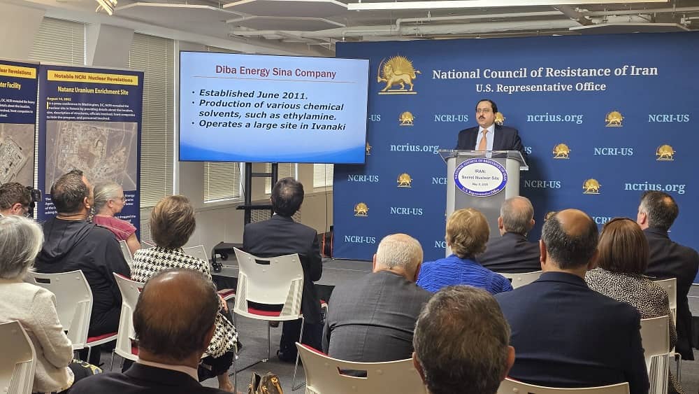 Alireza Jafarzadeh, NCRI-US Deputy Director, speaks at the NCRI-US press conference in Washington, D.C. — May 8, 2025
