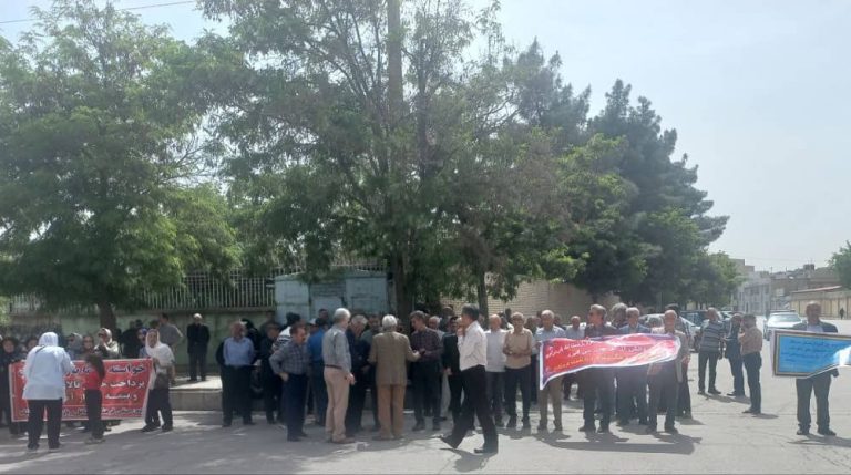 Retirees in Kermanshah, western Iran, held a rally on May 1, 2025