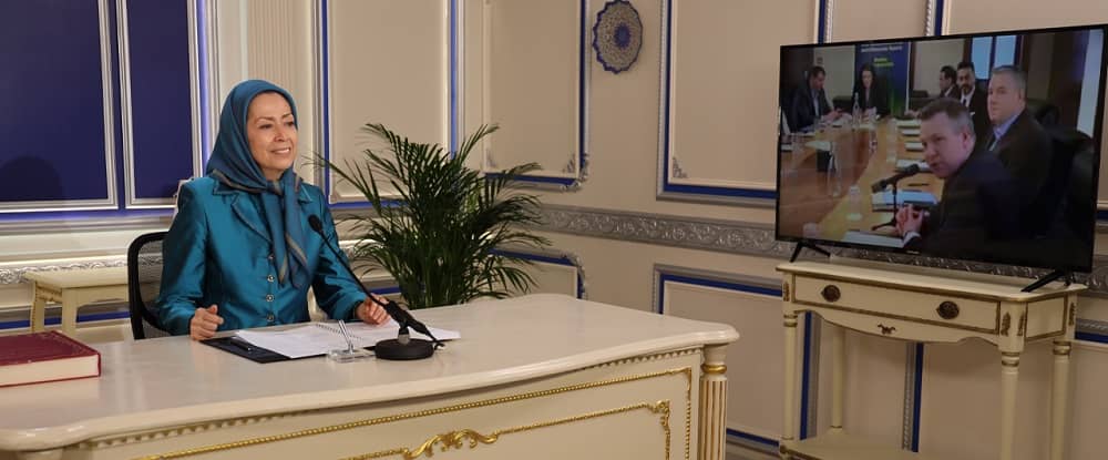 Maryam Rajavi addresses members of the Irish Parliament and Senate at a conference via video link — April 29, 2025