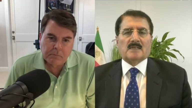 Ali Safavi (right) discusses Iran’s internal resistance with host Greg Jarrett (left) during a recent episode of The Greg Jarrett Show.