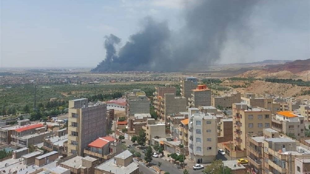 June 2025 — Smoke rises in the distance near the city of Qazvin, northwestern Iran, following an Israeli airstrike during the ongoing conflict