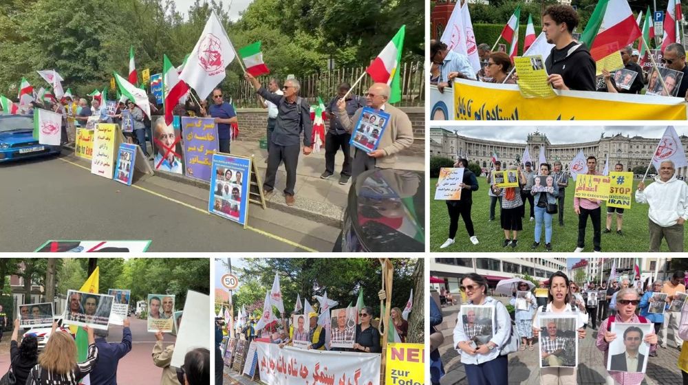 Global Protests Condemn Execution of PMOI Political Prisoners Behrouz Ehsani and Mehdi Hassani in Iran