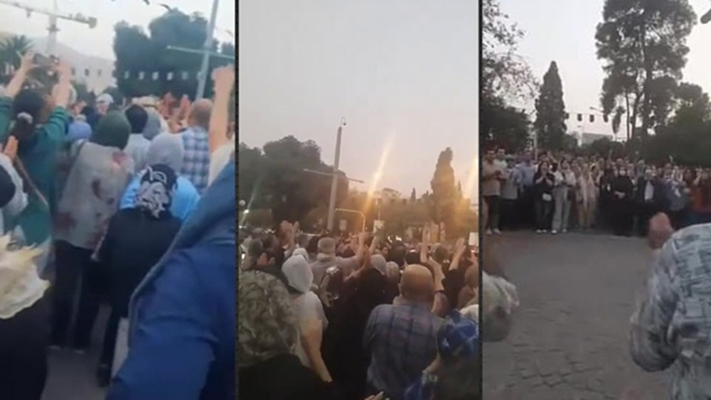 Locals rally in front of the governorate to protest constant power and water outages, August 21—Shiraz