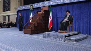 The Iranian regime’s Supreme Leader Ali Khamenei speaks during a closed-door gathering in Tehran — August 24, 2025