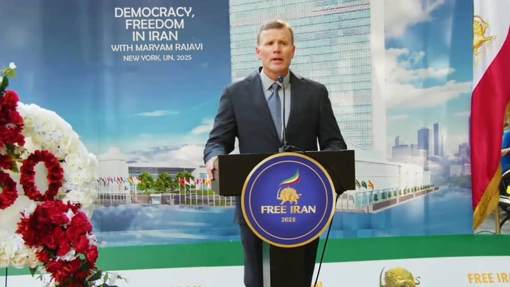 Gen. Tod Wolters, former NATO Supreme Allied Commander, addresses a major rally in NYC on September 23, 2025